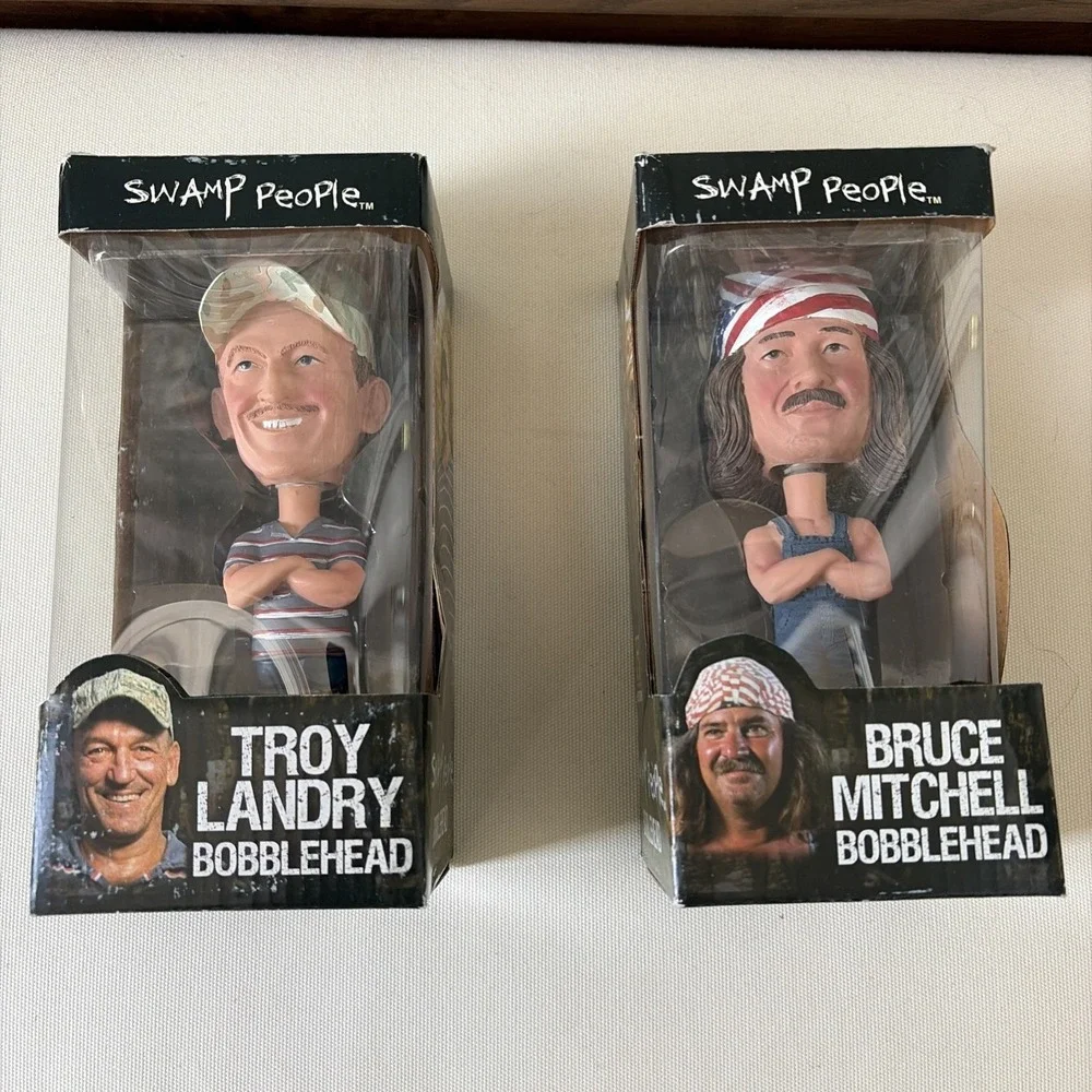 Troy Landry & Bruce Mitchell Bobblehead Swamp People‎ History Channel w/ Box